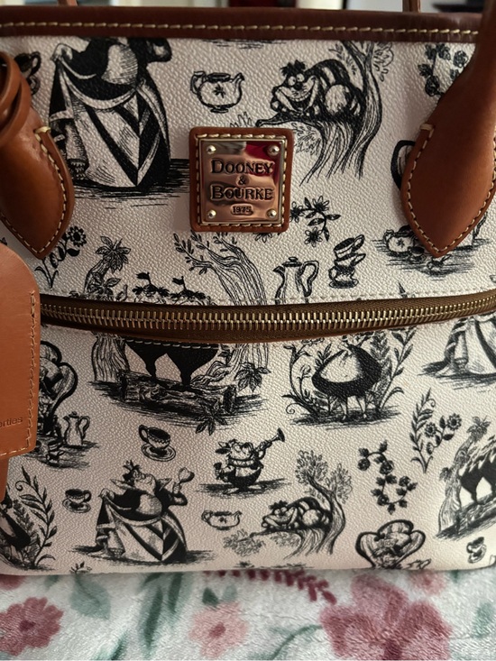 Dooney & Bourke Handbags - Dooney & Bourke Cream and Brown Printed Shoulder Tote